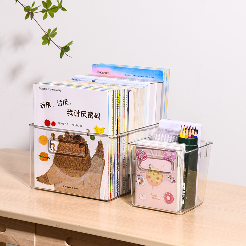 W15-A23 Bathroom toiletries Organizer Transparent desktop stationery organizer can be stacked square refrigerator box