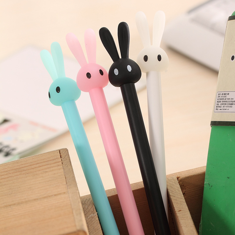 b6 Creative Cartoon Rabbit cute gel pen, black core 0.5mm fresh needle pen