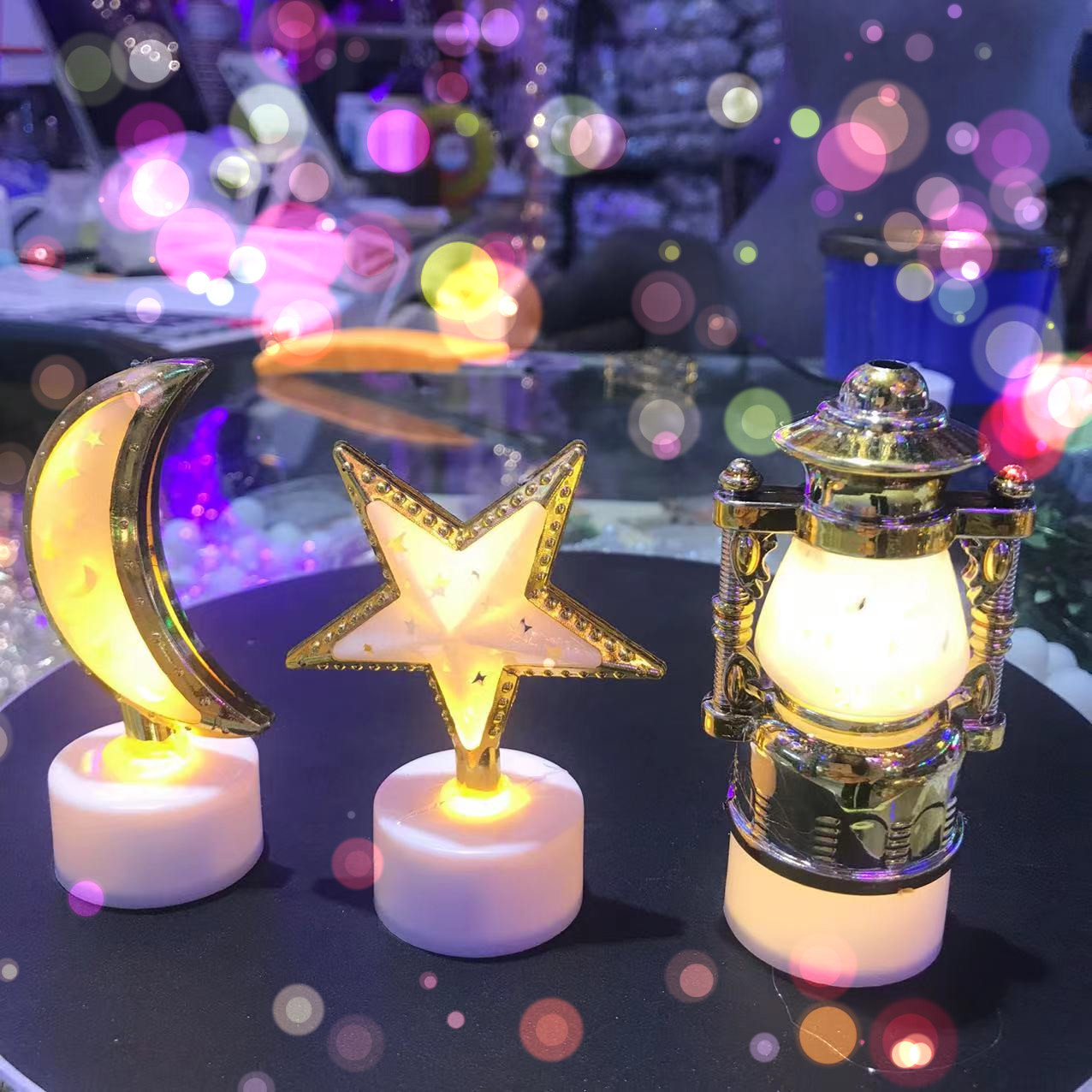 开斋节斋月led蜡烛灯星星月亮油灯创意民族风装饰中东灯饰新款