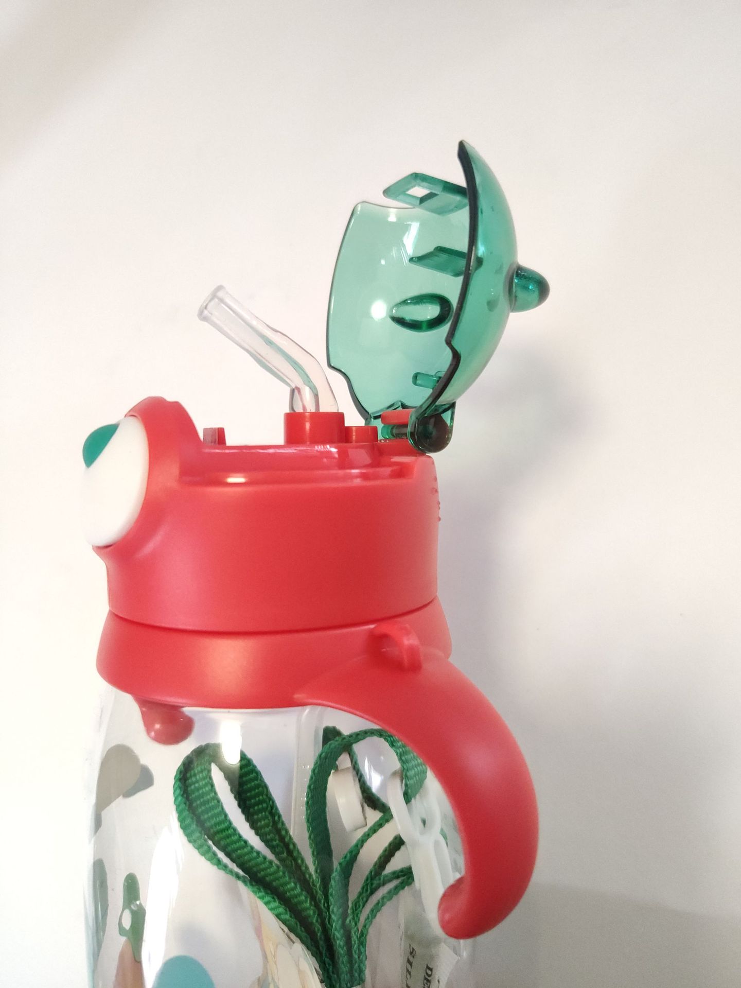 35823 Children's Straw Water Cup for boys and girls, kindergarten babies, high appearance level, handle, shoulder strap water bottle, high-temperature resistant and anti-drop cup Item Picture