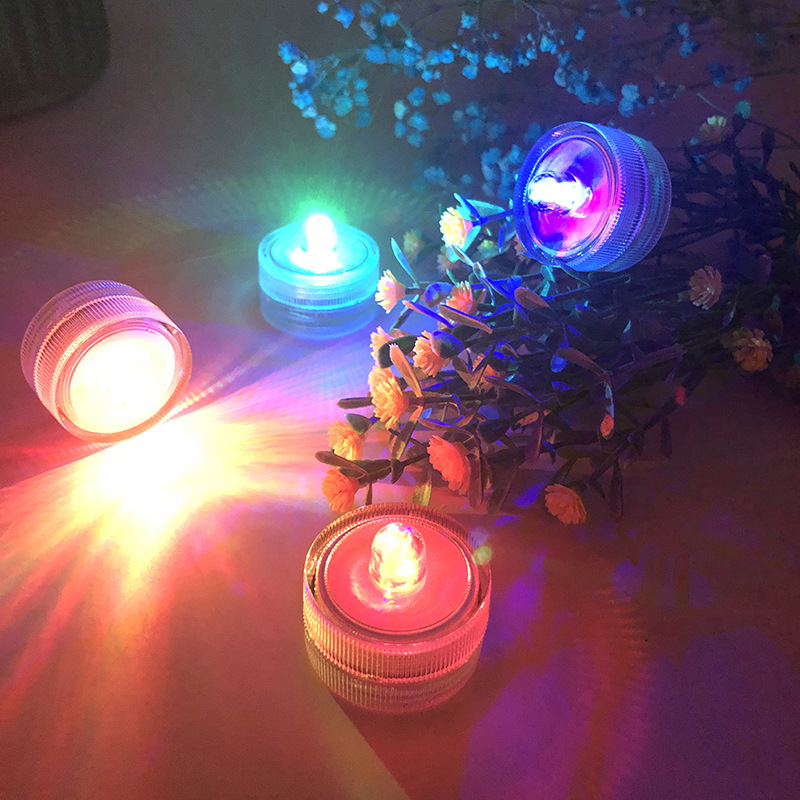 Circular fish tank LED waterproof light, diving wax, seven-color electronic candle light Item Picture