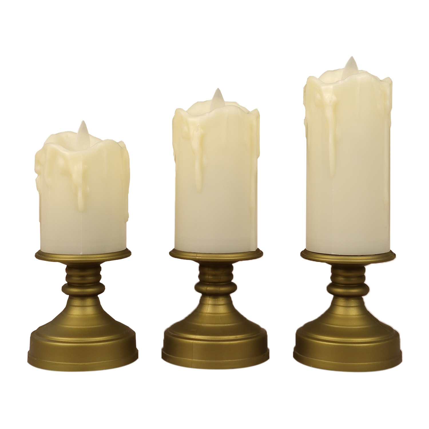 Bronze candlestick base electronic flickering flame candle party light flower, new export style for domestic sales Specification image