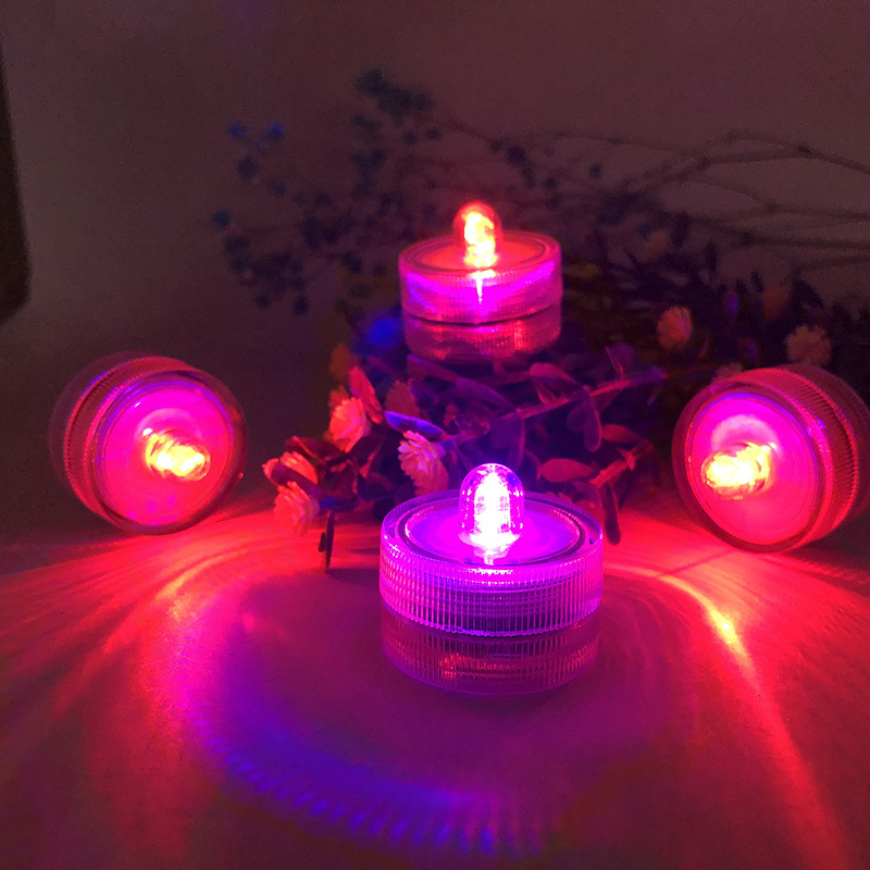 圆形鱼缸LED防水灯潜水蜡七彩电子蜡烛灯