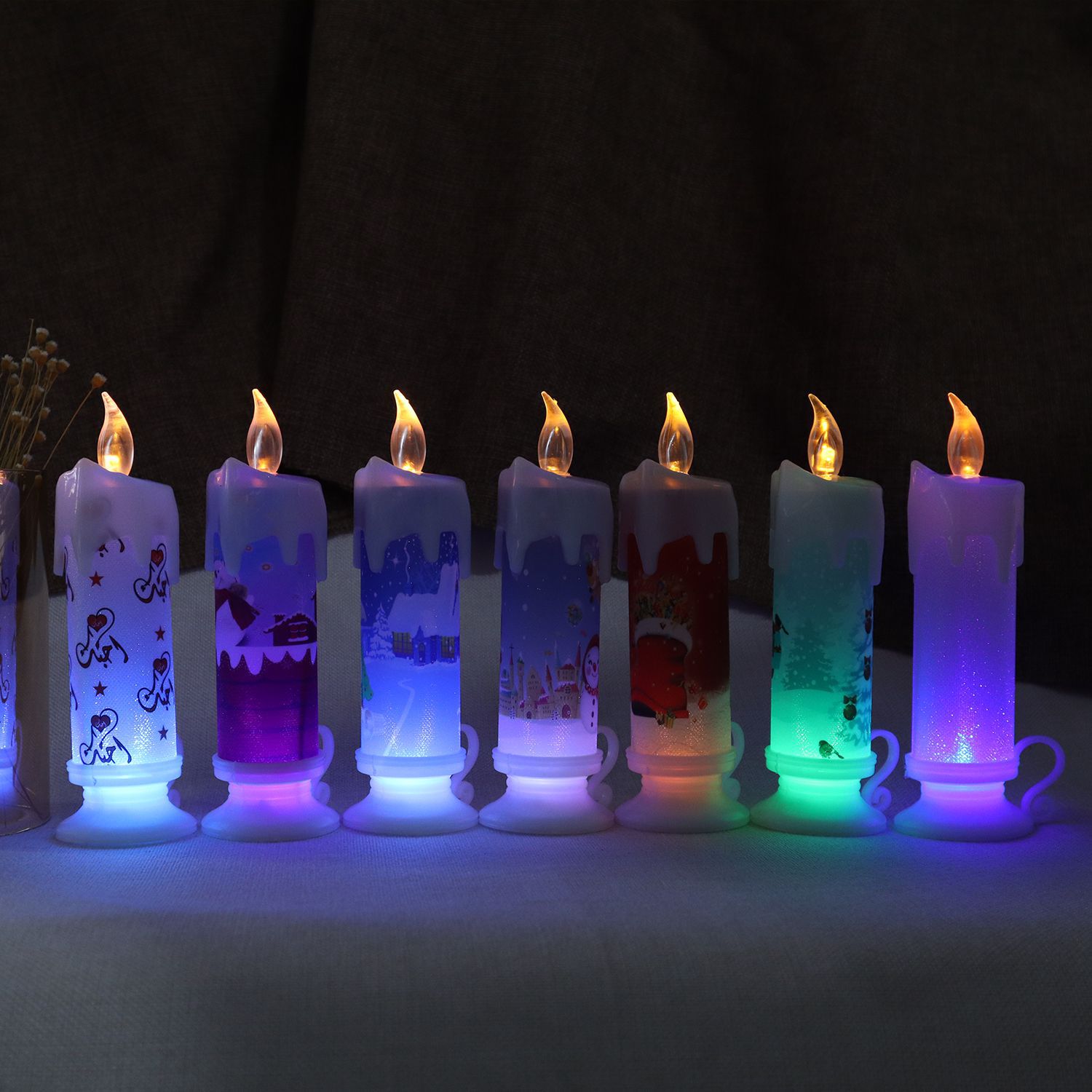 LED electronic flash light shell wedding celebration Christmas Halloween decorative wine glass simulation candle lamp details Picture