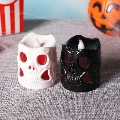 Halloween decoration skull light LED colorful gradient candle light scary props small night light thumbnail