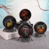 Halloween decorative pumpkin lantern, new retro craft copper mirror lantern, witch skull pattern details Picture