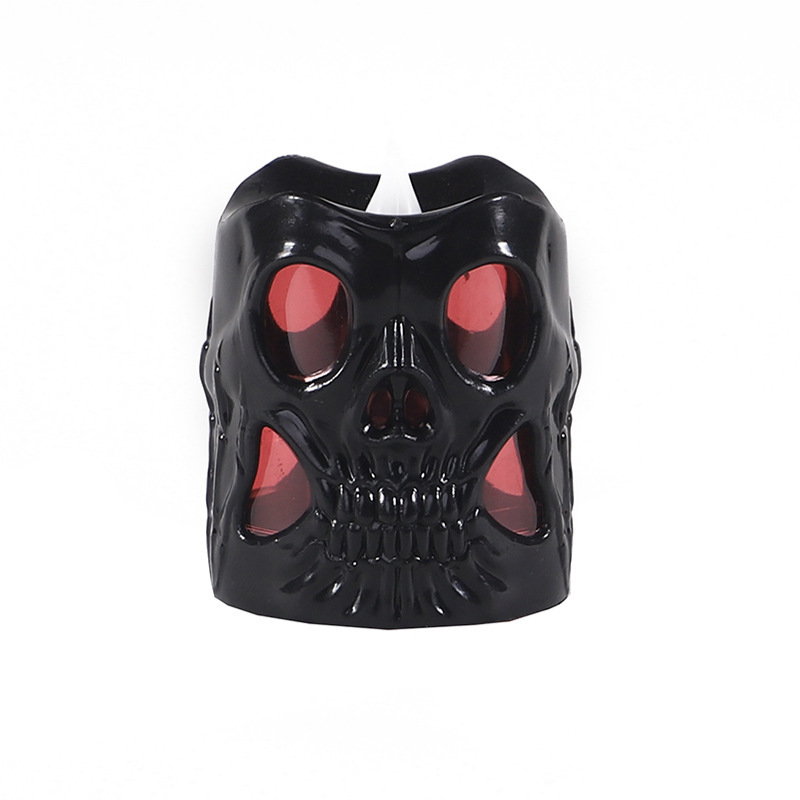 Halloween decorative skull head lights, LED seven-color gradient candle lights, horror props, night lights Item Picture