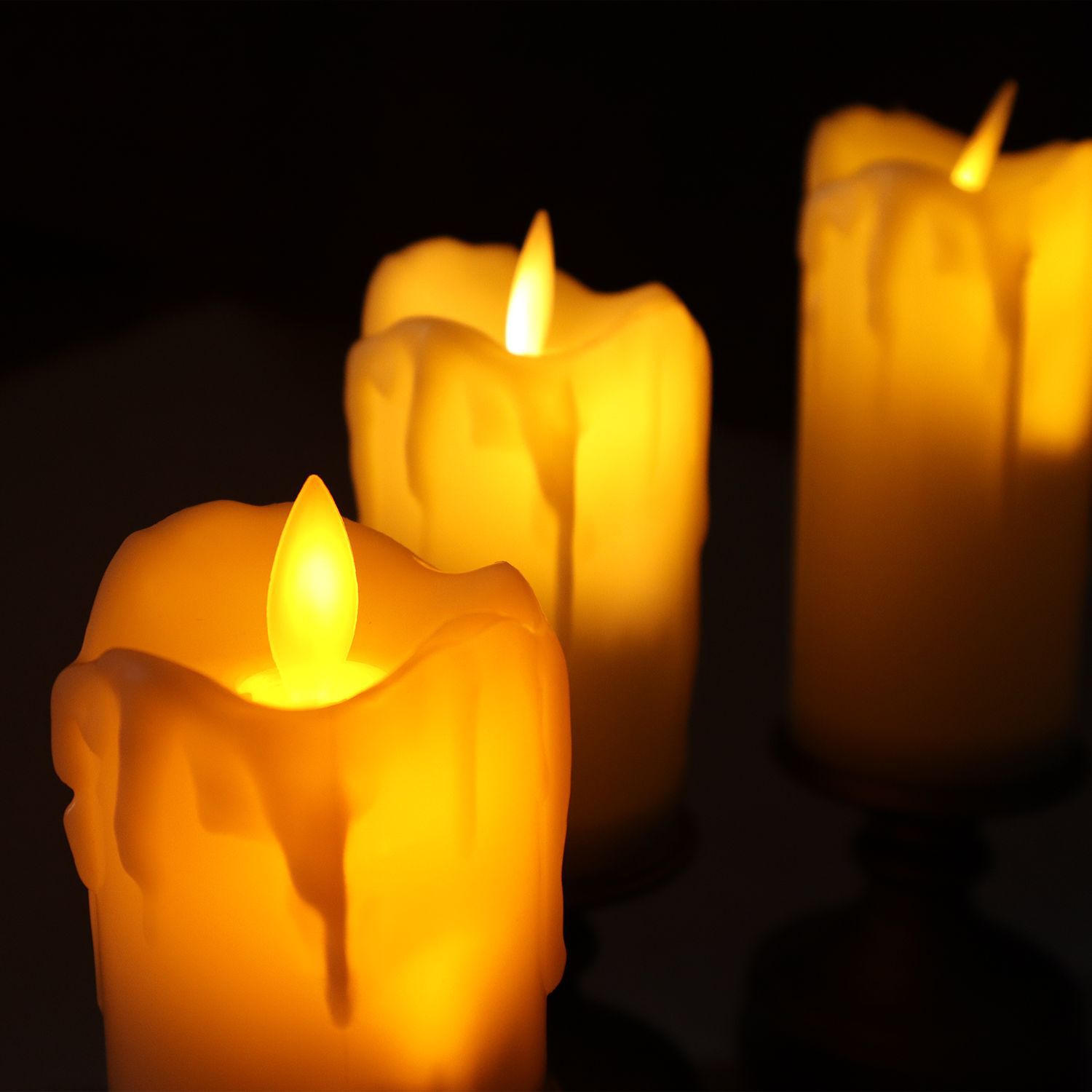 Bronze candlestick base electronic flickering flame candle party light flower, new export style for domestic sales details Picture