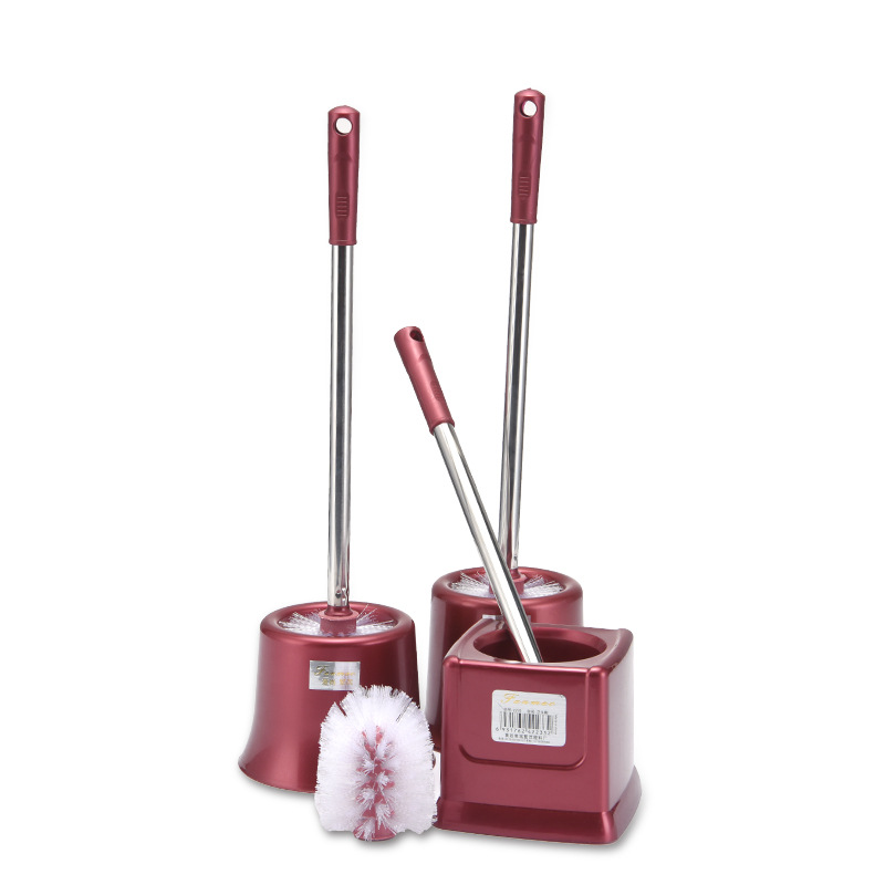 F14-2233 Toilet brush cleaning products, stainless steel base cleaning brush set, factory direct sale Specification image