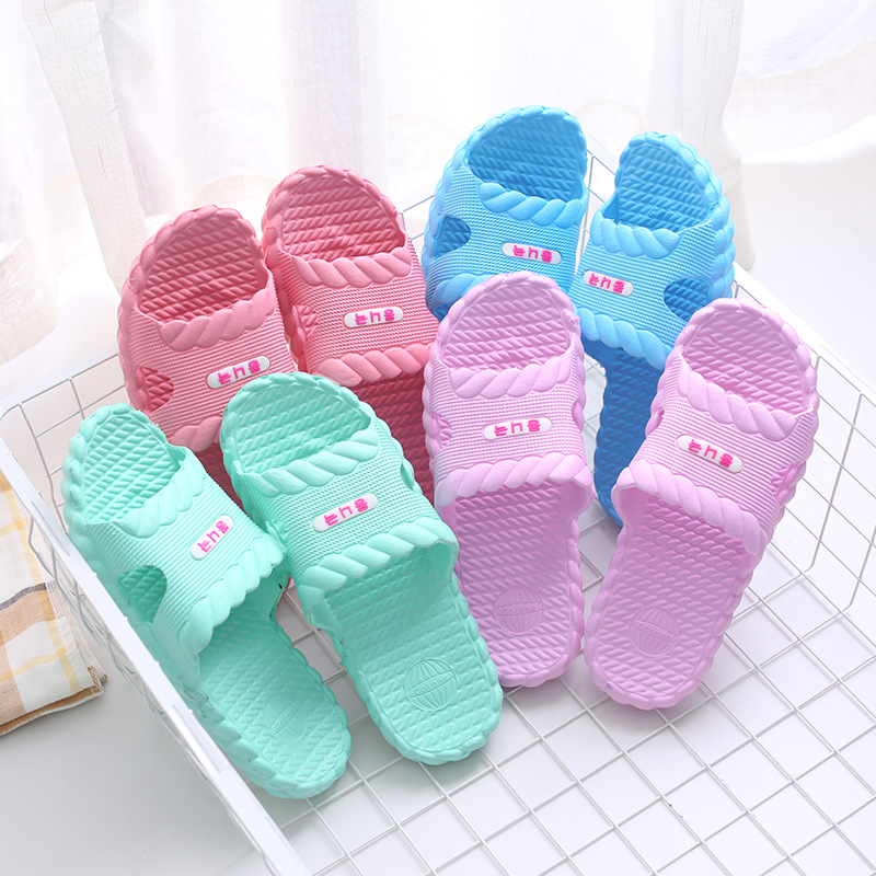 Manufacturer wholesale male and female lovers home slippers summer twist indoor EVA one word slippers slippers