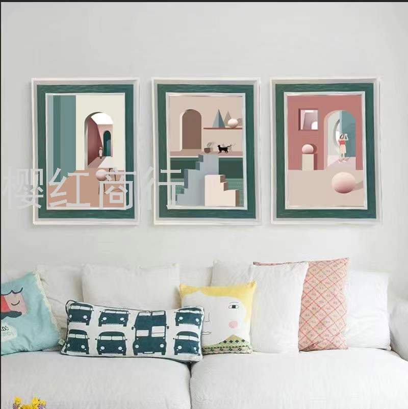 Modern simple decorative painting, living room sofa background painting, restaurant hanging painting thumbnail