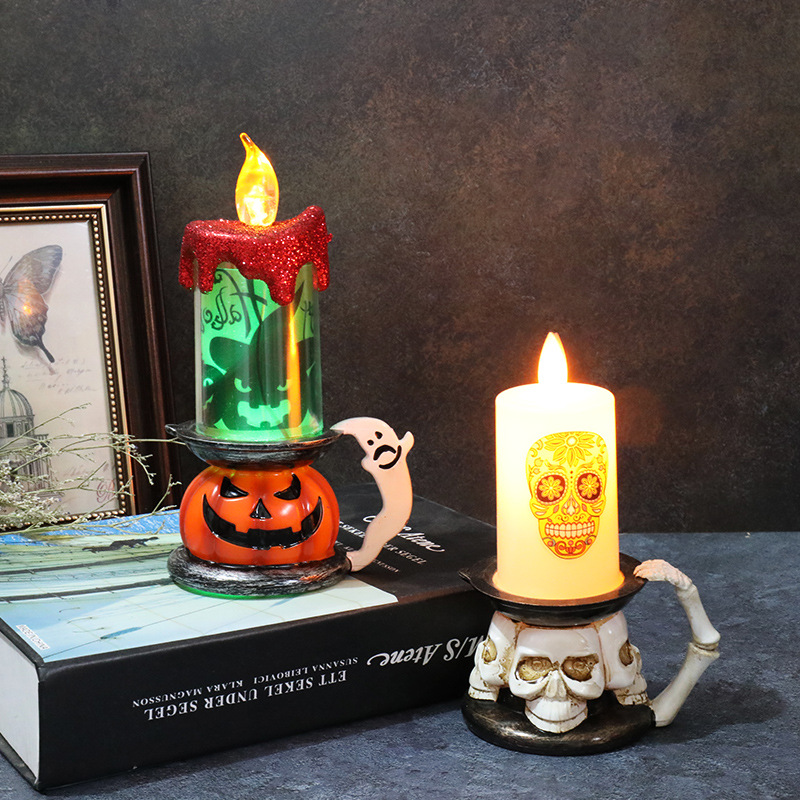 New cross-border Halloween decoration item: Skull Pumpkin Candle Lantern Application Scenario