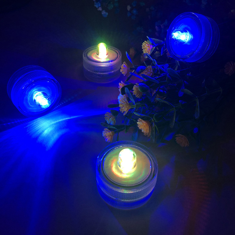 Circular fish tank LED waterproof light, diving wax, seven-color electronic candle light Specification image