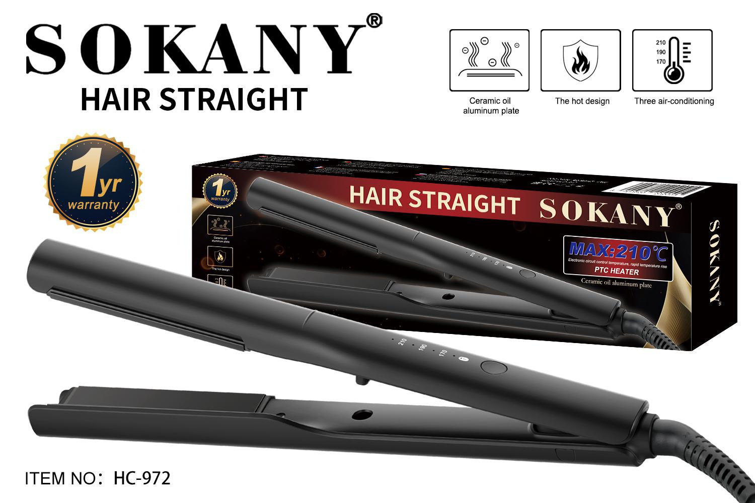 Crossover SOKANY972 férulas de cerámica para el cabello straightener roll de doble uso plancha de alisado clip bangs big roll para el hogar peluquería Specification image