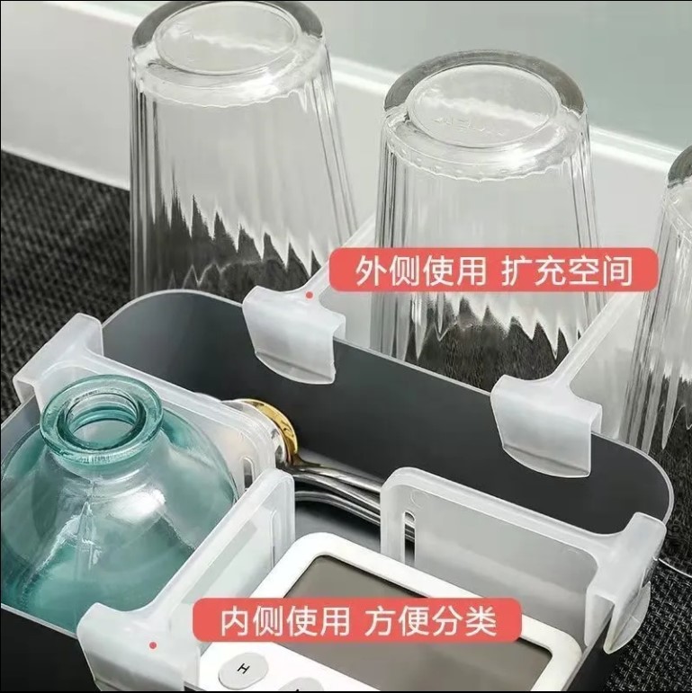 AX Japanese-style refrigerator side door partition board creative storage partition board clip freely combinable partition board fixing buckle Specification image