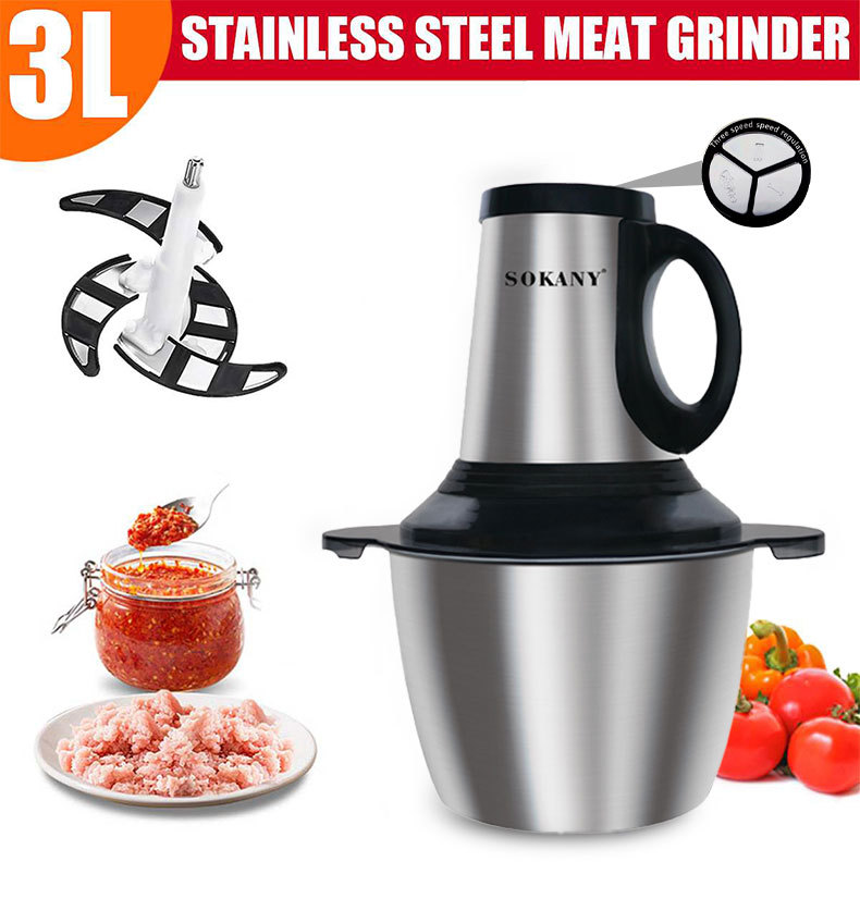 Crossover SOKANY7011 agitador 3L eléctrico doméstico picadora de carne corte de verduras cortador de ajo cocina cocina multifunción