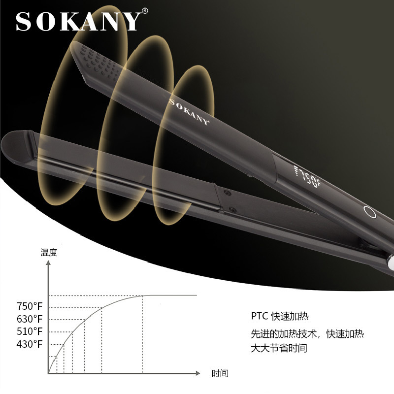 Cross-border SOKANY1901 Mini Small Curling Iron, small clipper, straight and curly dual-purpose Hair perm for lazy people Specification image