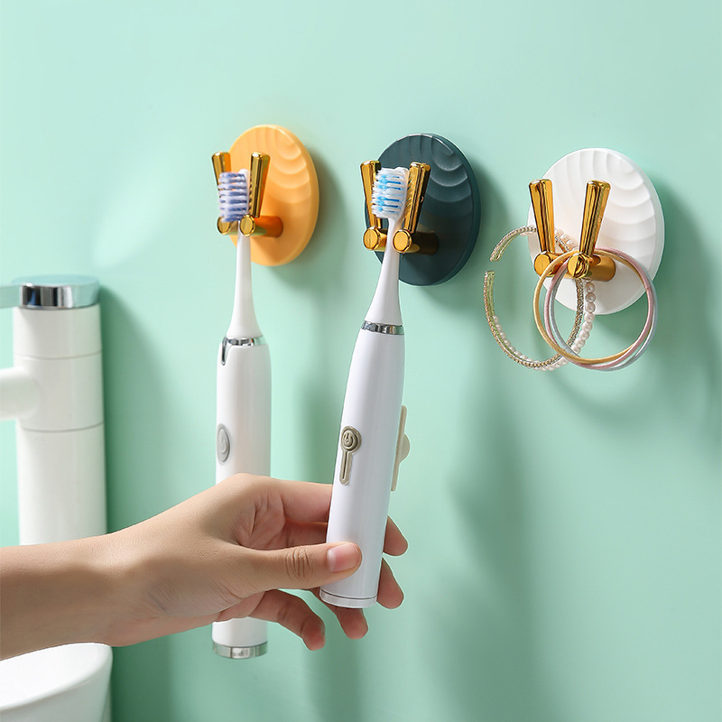 PL creative light luxury toothbrush holder shelf wall-mounted bathroom hook hair accessories key bag storage shelf