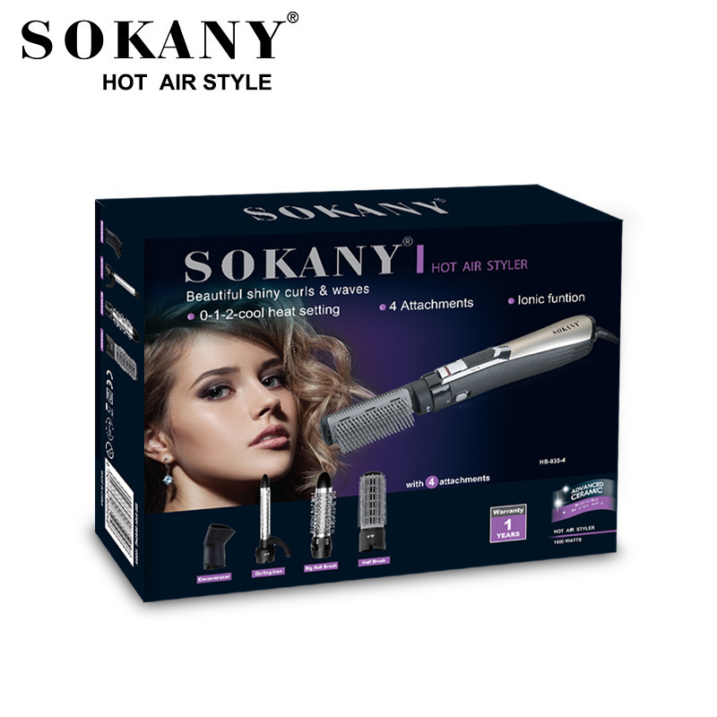 SOKANY835-4 Multi-functional styling Hair dryer comb, Straightening and curling iron, Electric curling hair dryer, Electric Hair dryer set details Picture
