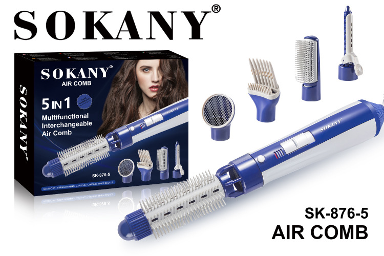Cross-border SOKANY876-5 Home Five-in-one multi-functional hair dryer, curling iron, Straightening Hair dryer and hair dryer set Application Scenario