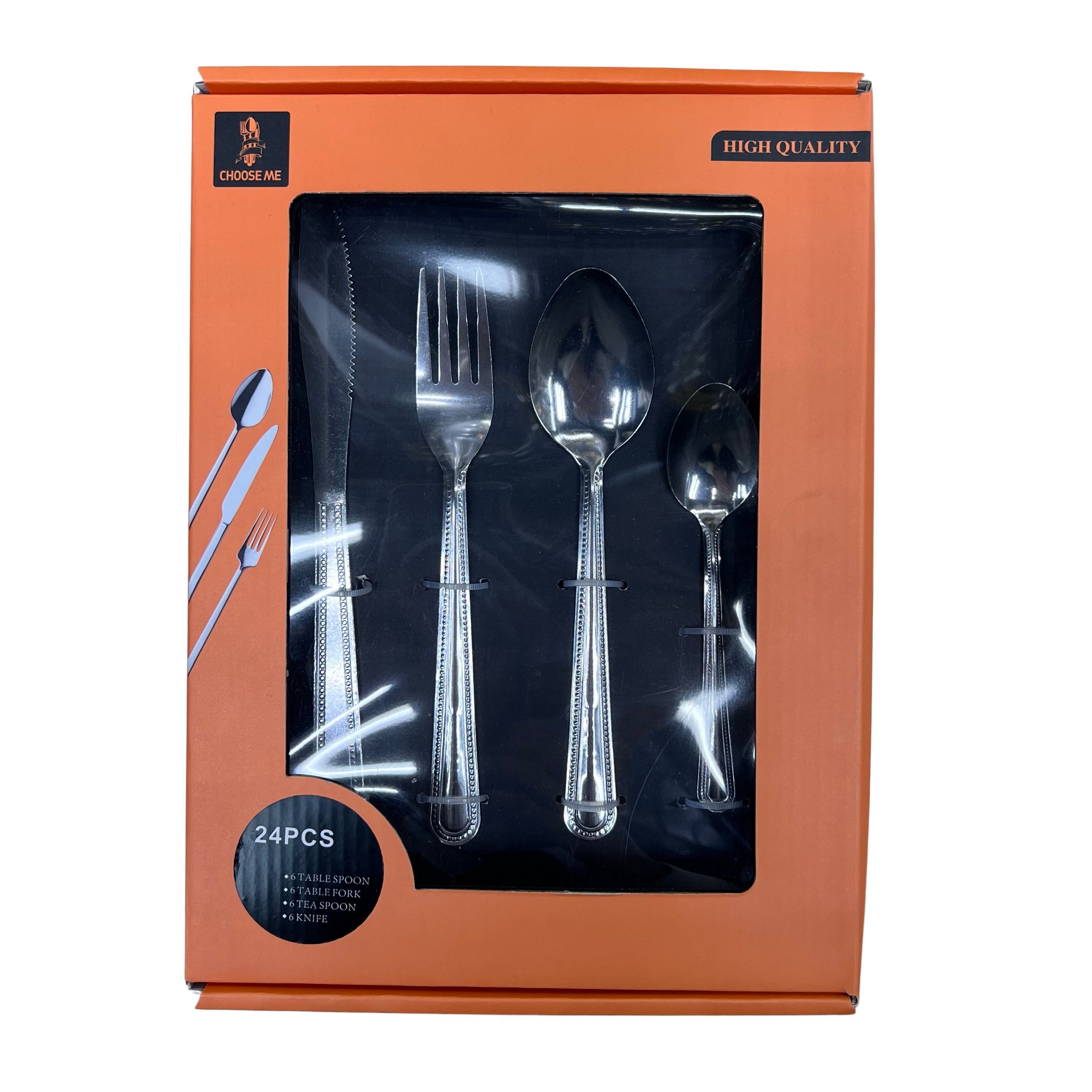 Stainless steel western tableware set household western-style window box knife, fork, spoon gift tableware