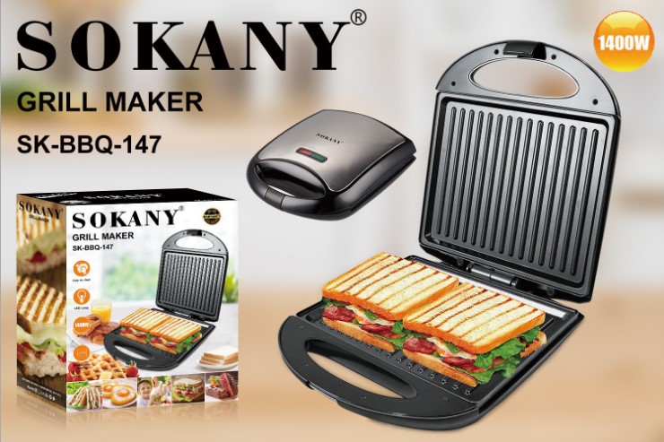 sokany147 Sandwich and Breakfast Machine, a household multi-functional small waffle toaster details Picture