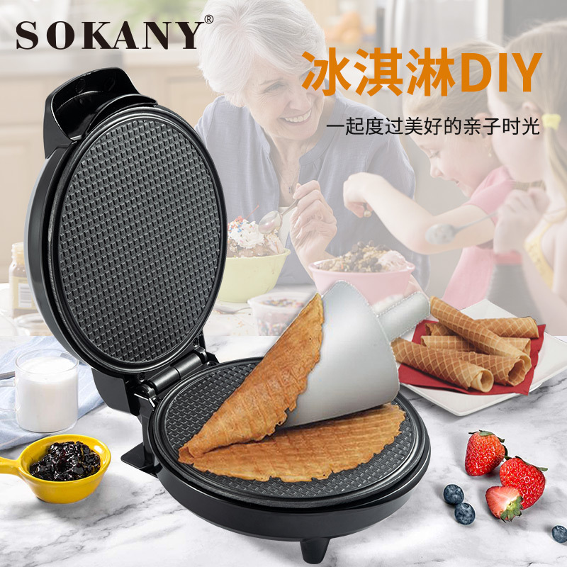 Cross-border SOKANY135 Egg roll machine, Sandwich machine, egg roll skin, ice cream skin, Home electric griddle, ice cream cone DIY details Picture