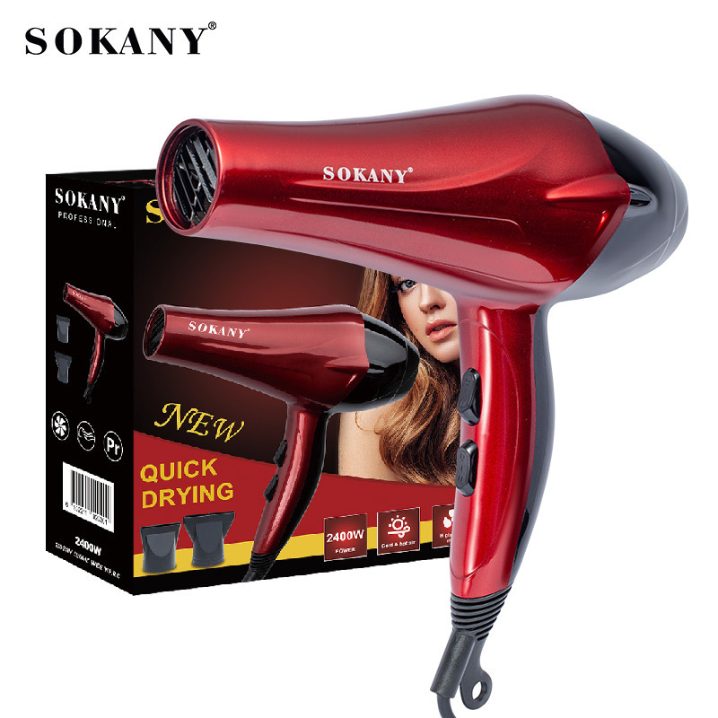 Cross-border foreign trade SOKANY2211 Red Hair dryer, household 3-speed adjustable hair dryer, high-power hair dryer for hair salon Application Scenario