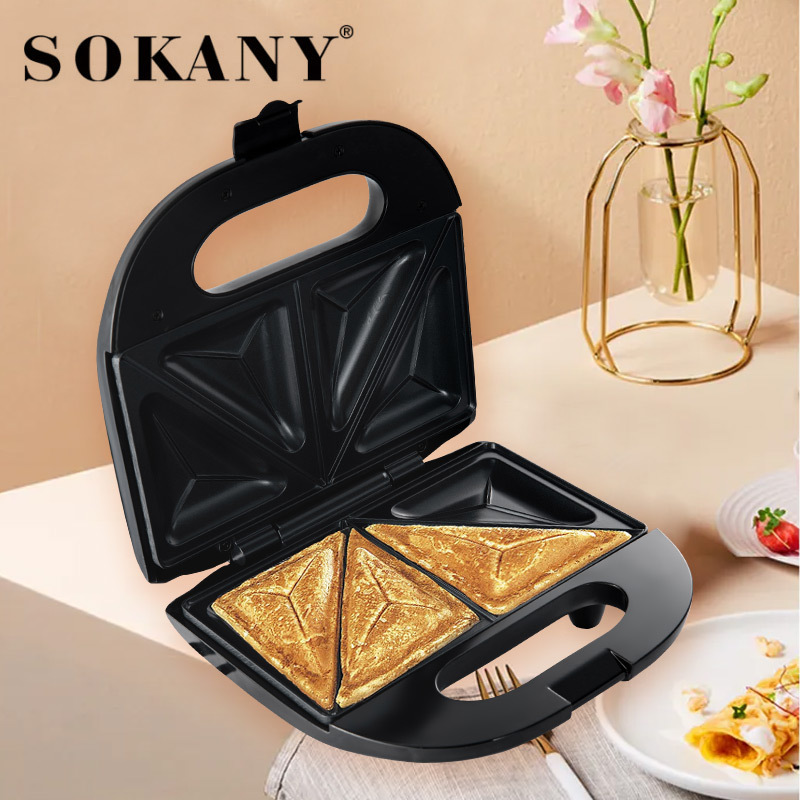 Cross-border bestseller SOKANY108 luxury stainless steel home sandwich maker, toaster, sandwich maker and late-night snack machine details Picture