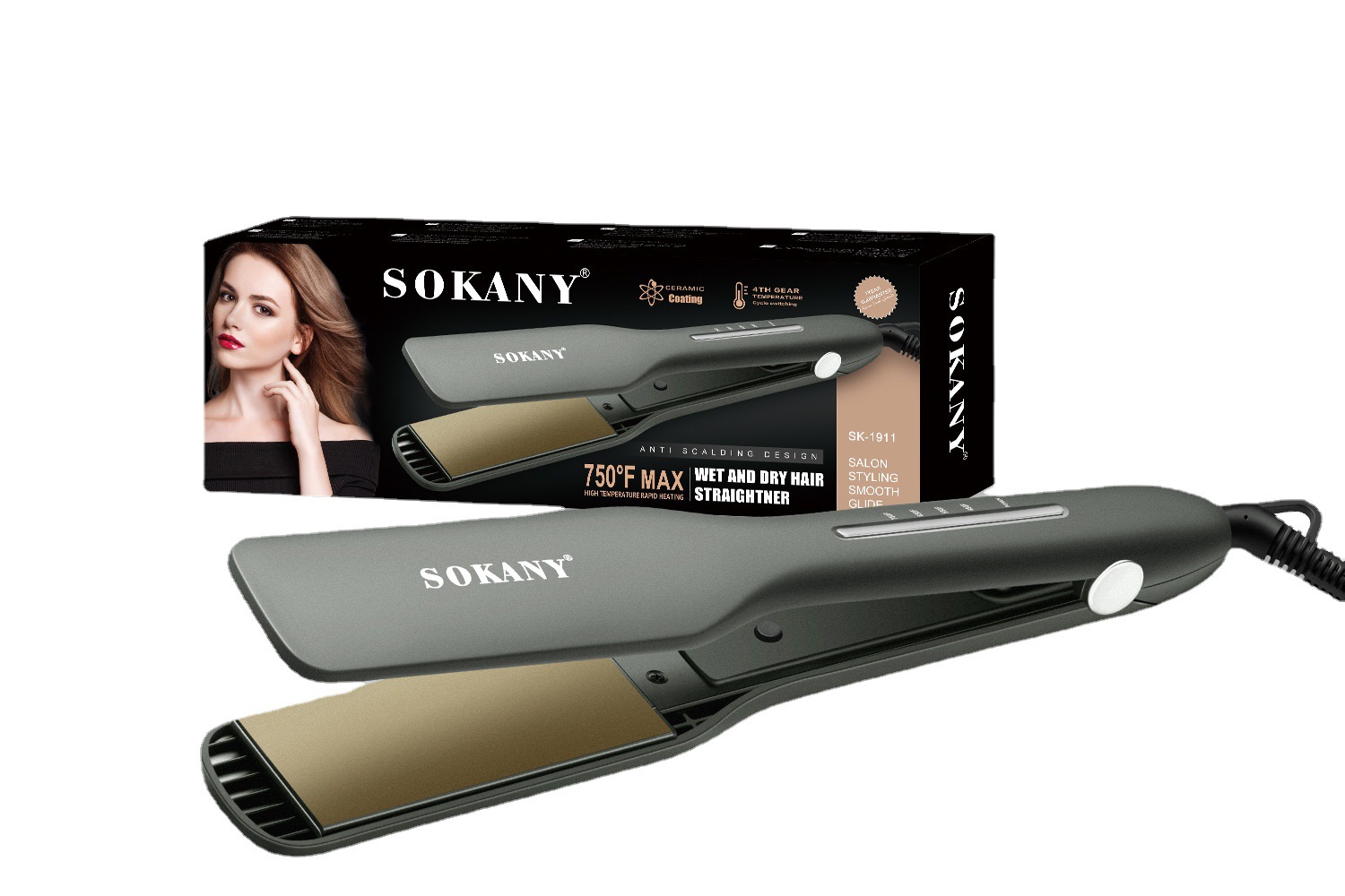 sokany1911夹板 直发卷发两用直板夹 直发器卷发棒拉直板