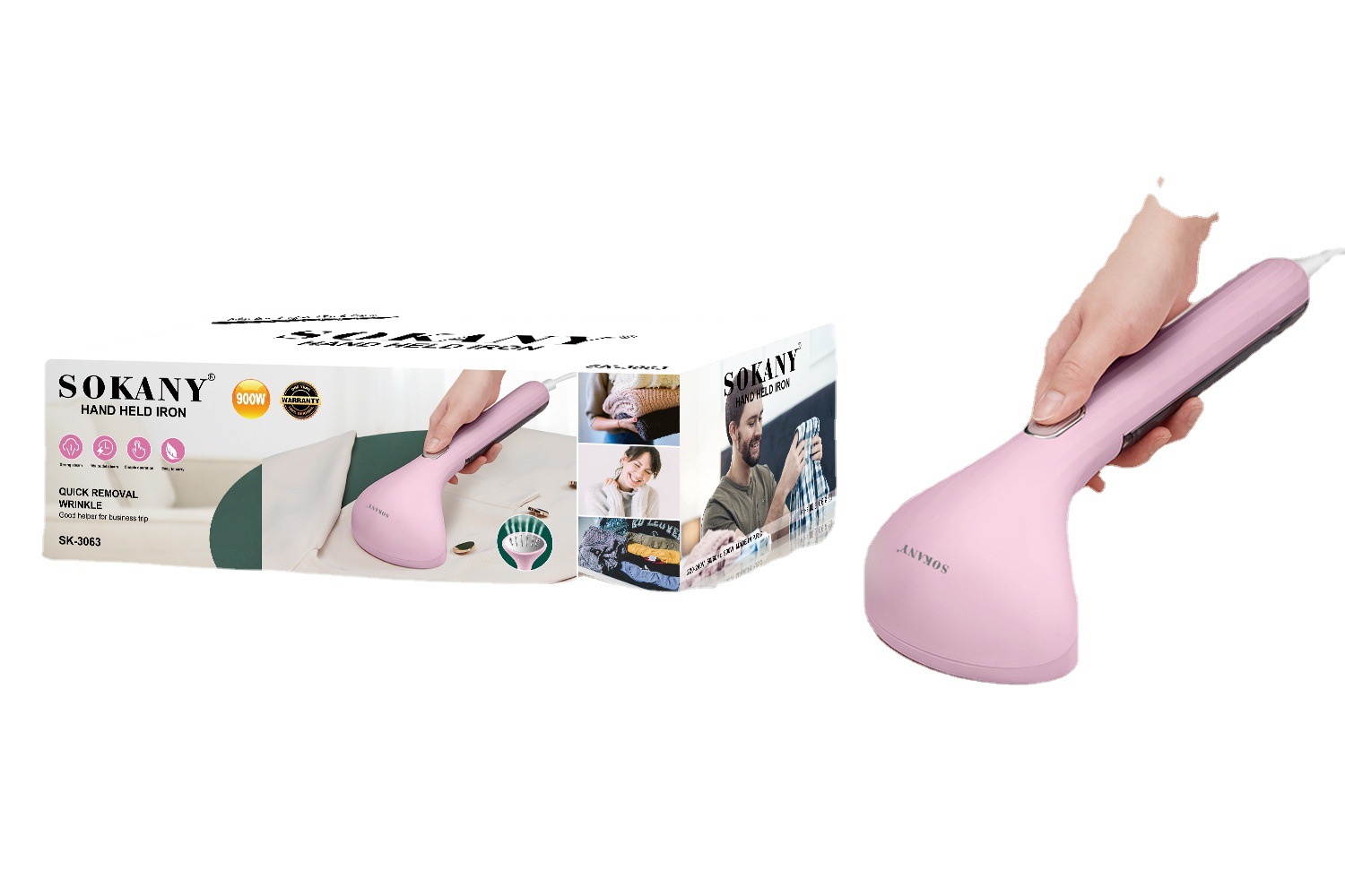 跨进sokany3063 手持挂烫机熨烫机家用 小型便携式蒸汽熨斗烫衣服