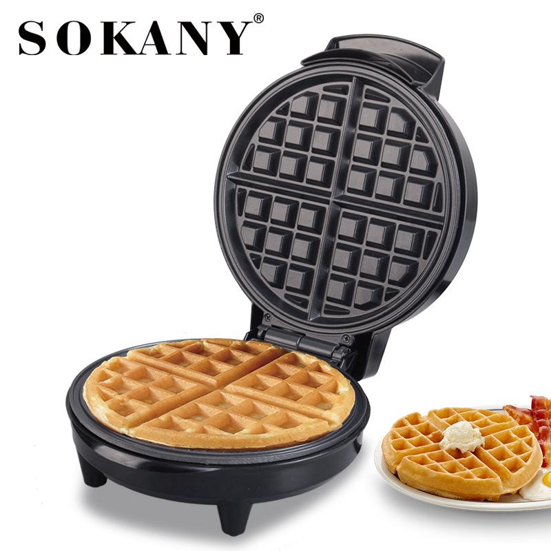 跨境SOKANY505厨房家电 华夫松饼机早餐机家用双面烘烤蛋糕机图