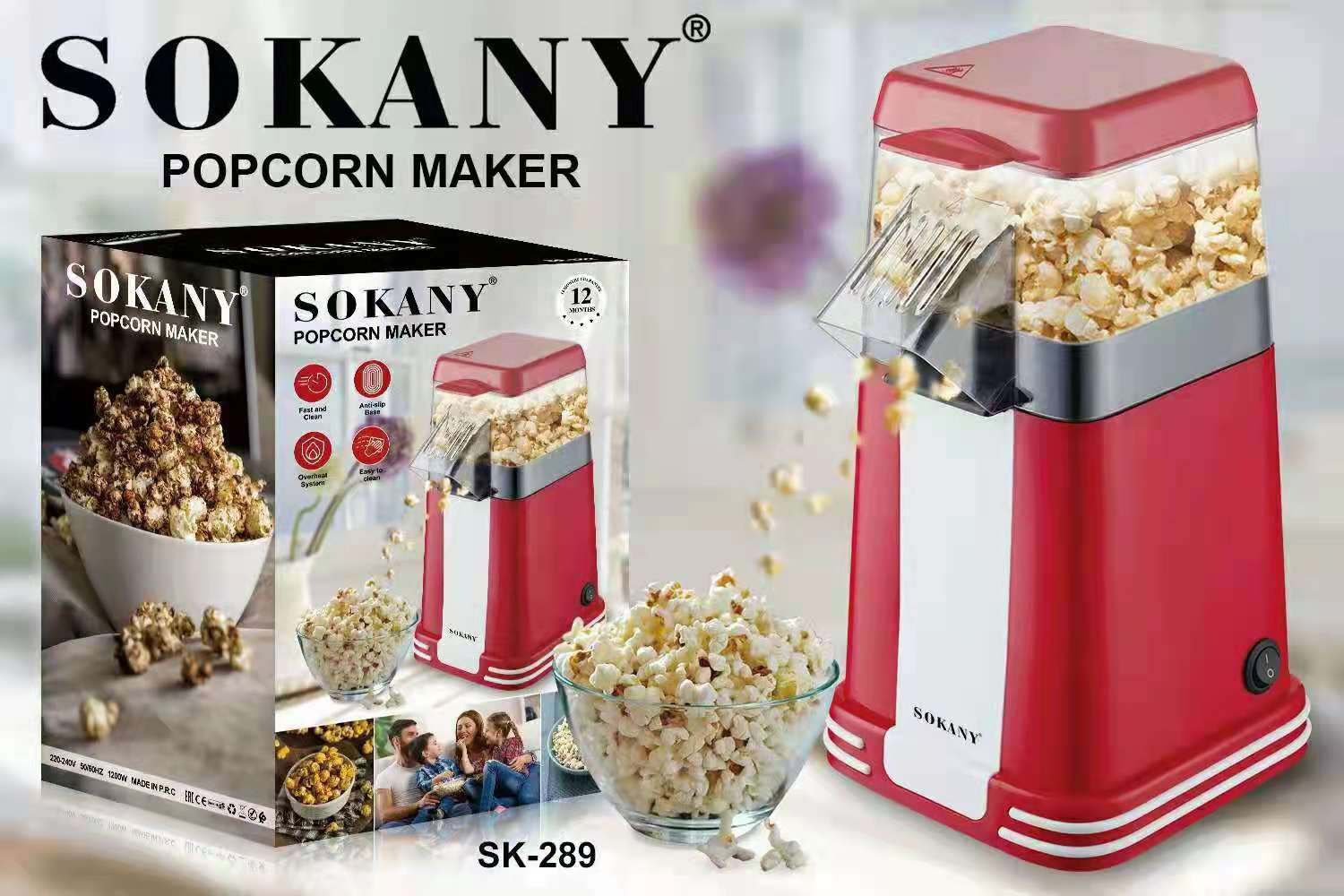Cross-border SOKANY289 popcorn machine, small household popcorn, rest snacks, puffed food machine for export Specification image
