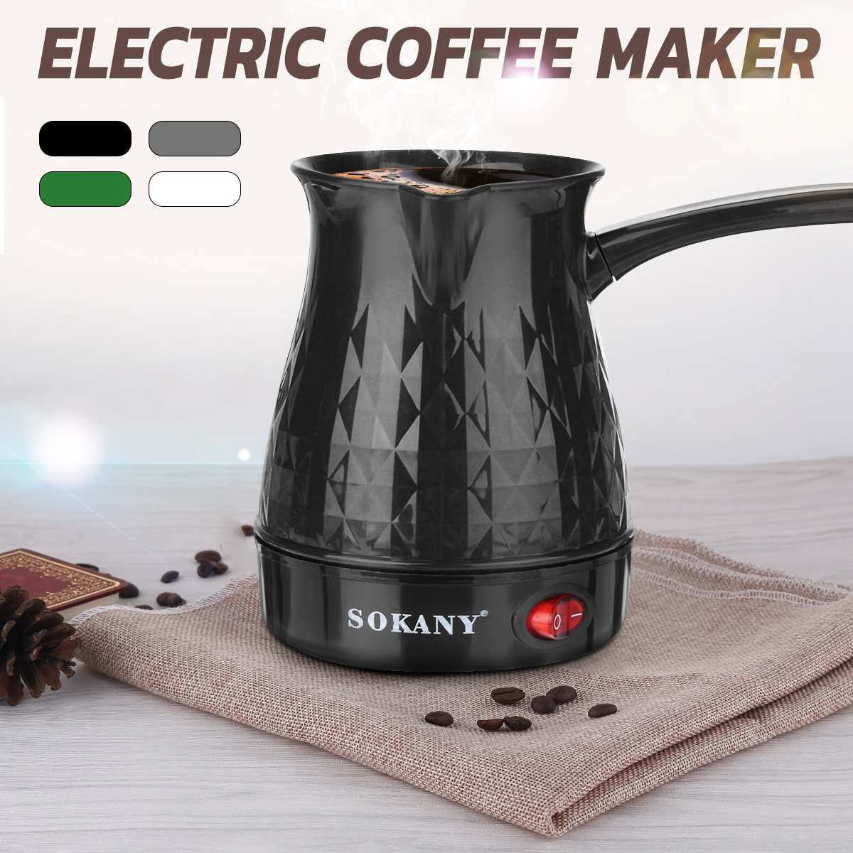 Cross-border SOKANY219 Turkish coffee pot, electric tea and milk pot, stainless steel separated Italian Mocha pot Item Picture