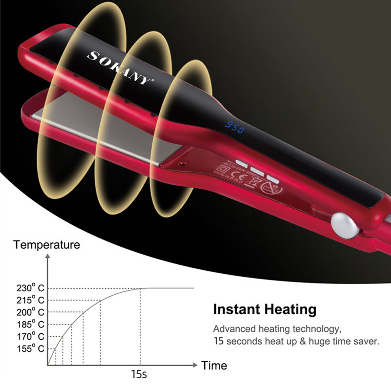 Cross-border SOKANY986 splint with built-in bangs, curly hair, and ceramic dual-purpose hair straightener for both curling and straightening Application Scenario