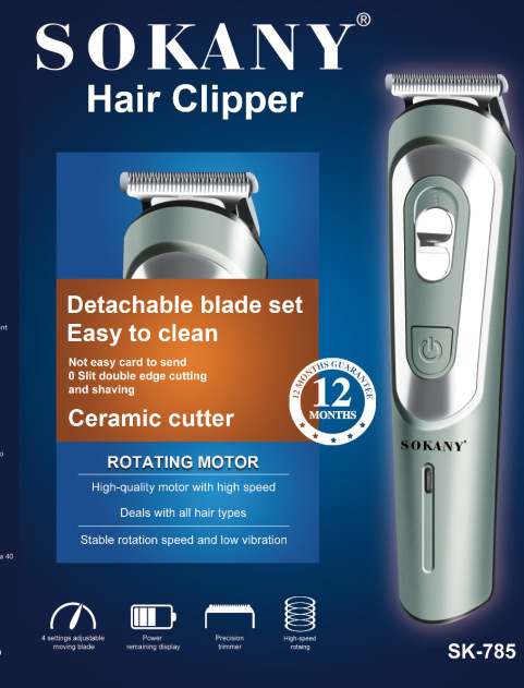 Cross-border SOKANY785 hair clipper USB charging electric hair shaver Hair salon home clipper oil hair scissors hair replacement