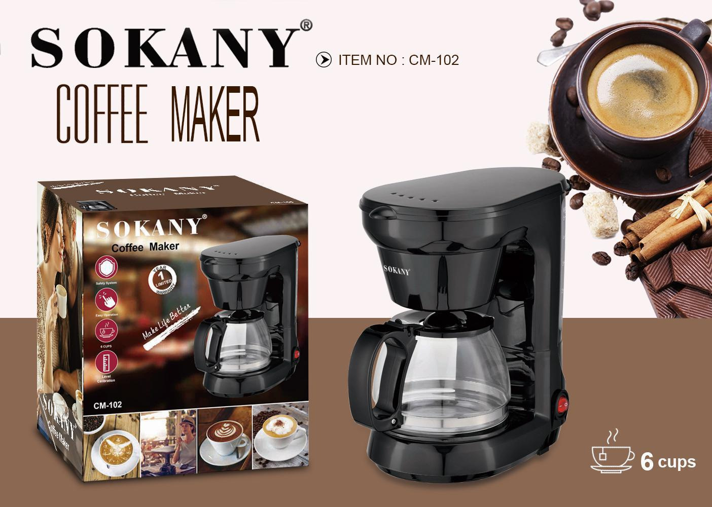 Cross-border sokany102 mini coffee machine, household small fully semi-automatic coffee pot, concentrated extraction milk foam machine Item Picture