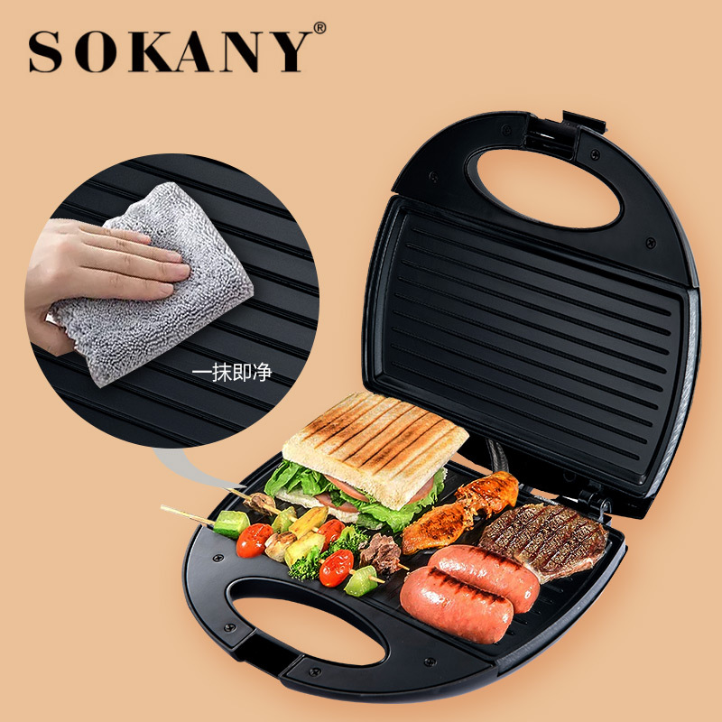 Cross-border bestseller SOKANY102 Luxury stainless steel triangular home sandwich toaster and sandwich toaster Specification image
