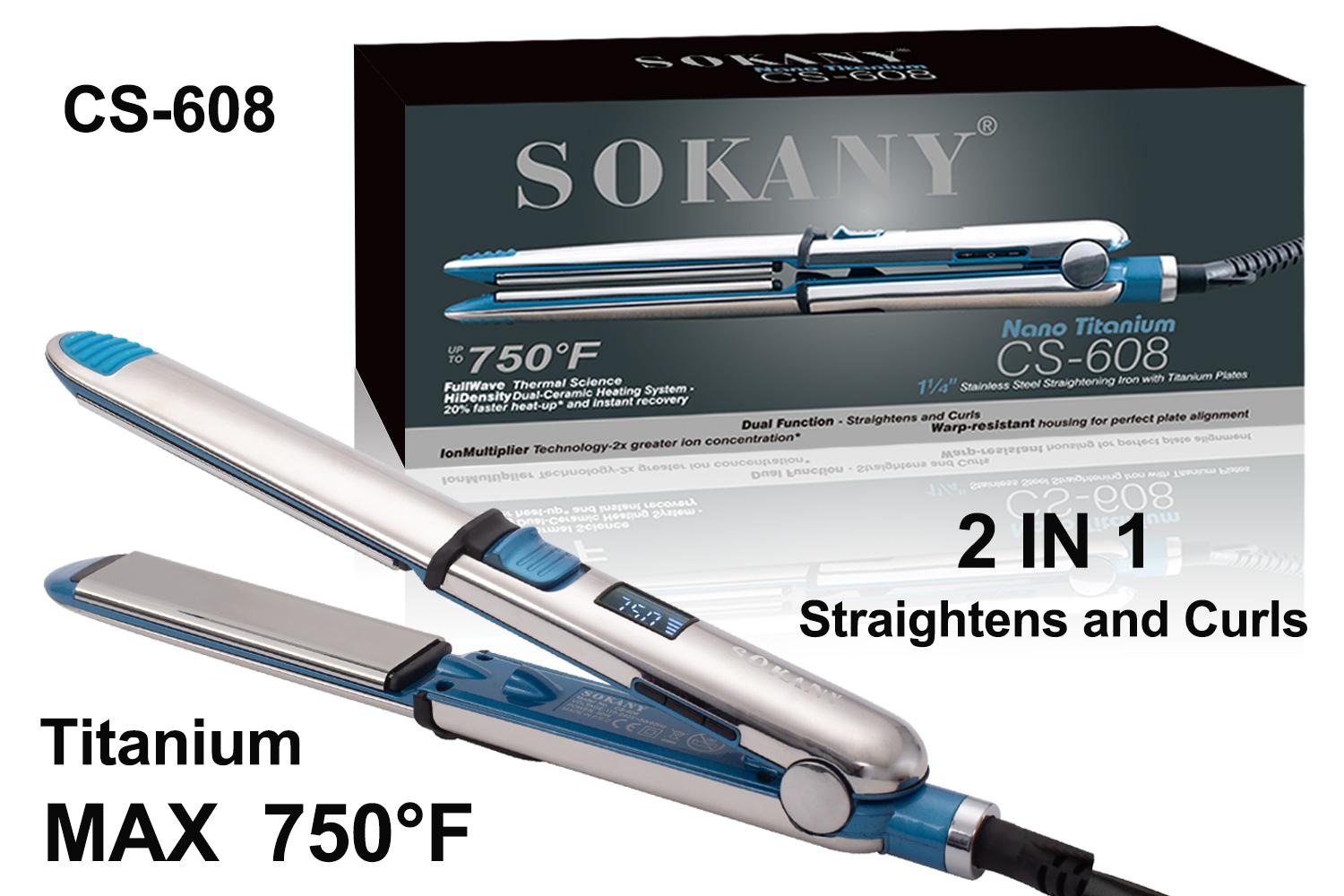 Cross-border SOKANY608 splint straightening and curling two-in-one home straightening and curling iron cover