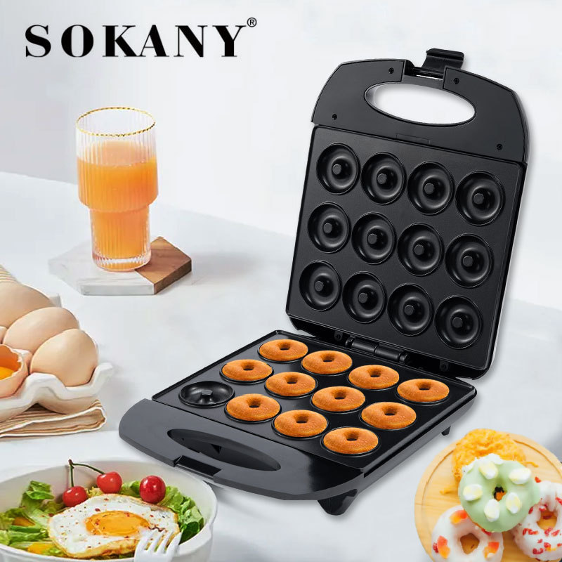 跨境SOKANY821甜甜圈机家用蛋糕机轻食甜品点心面包早餐机电饼铛