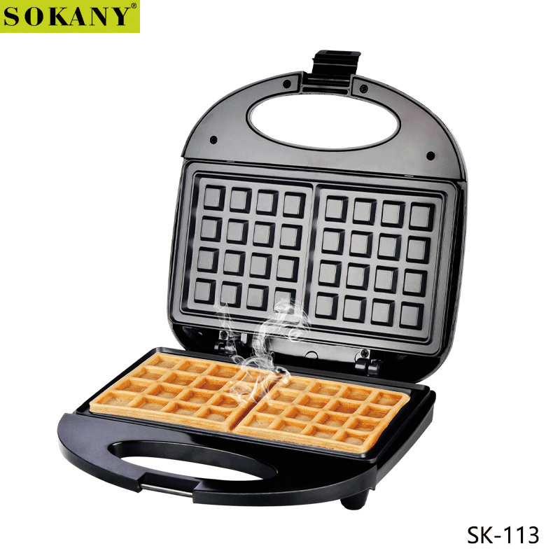 跨境SOKANY113早餐机家用小型轻食华夫饼吐司面包压烤机详情图1