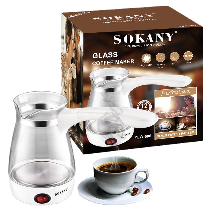 SOKANY606 Turkish coffee pot, small glass kettle, electric kettle, automatic power-off, 500ML kettle details Picture