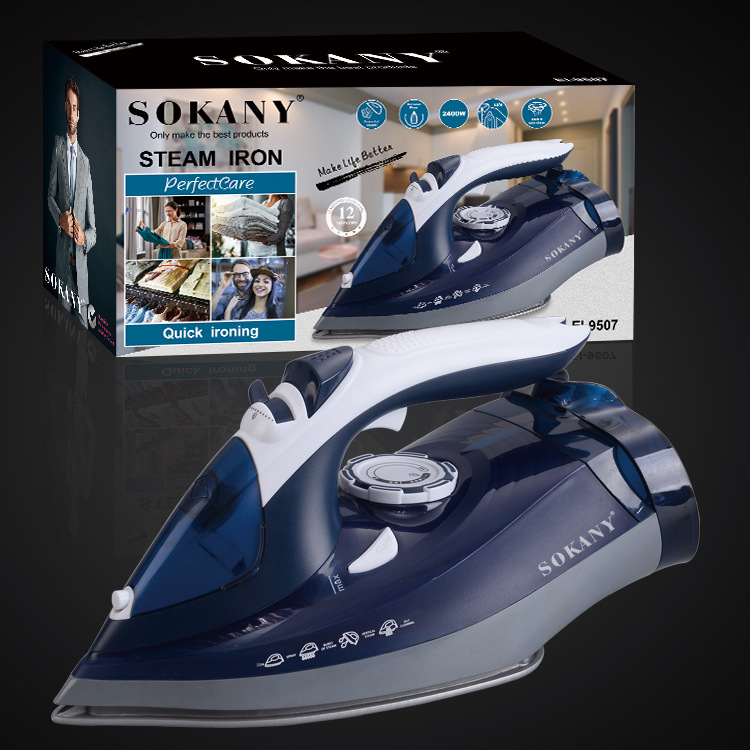 Cross-border SOKANY9507 electric iron, handheld with base, home dormitory, ironing clothes, steam iron, spray details Picture