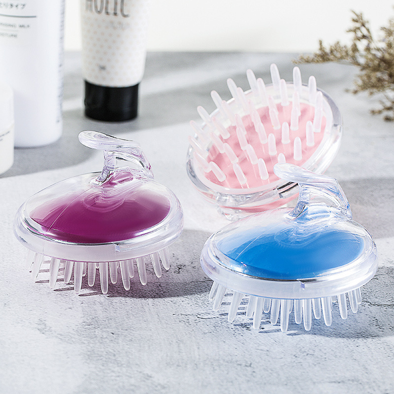 Silicone massage shampoo brush, portable handheld household comb, scalp massage cushion shampoo brush, massage comb wholesale details Picture