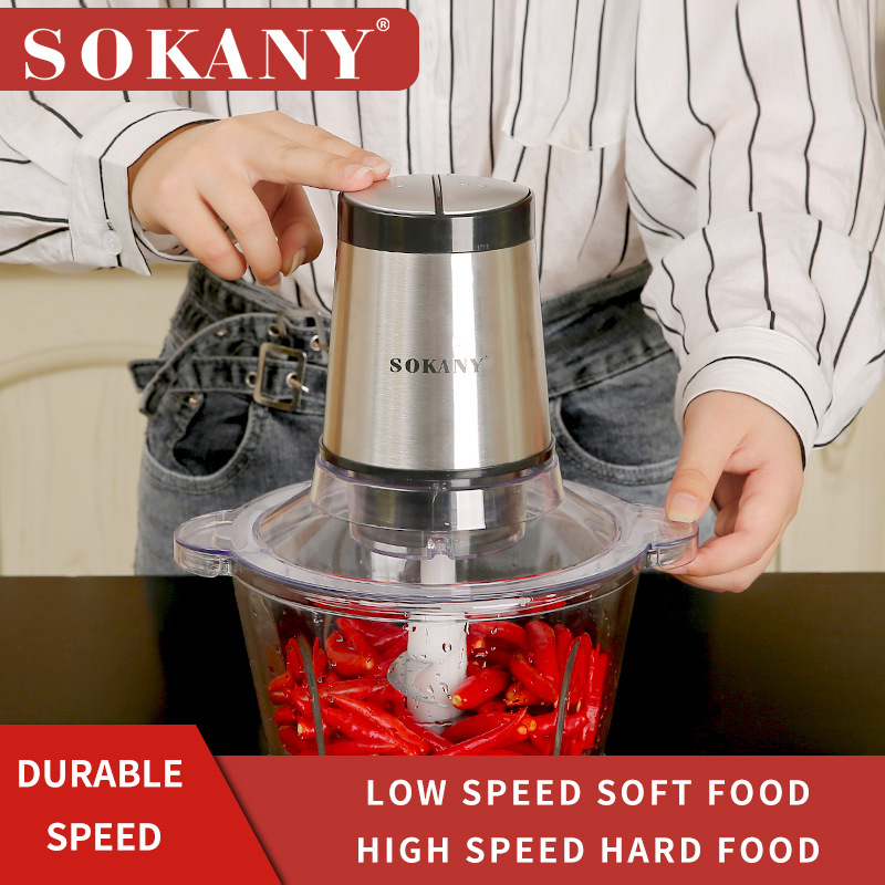 SOKANY7008 meat grinder, household electric small stainless steel multi-functional food processor and blender, European standard in stock details Picture