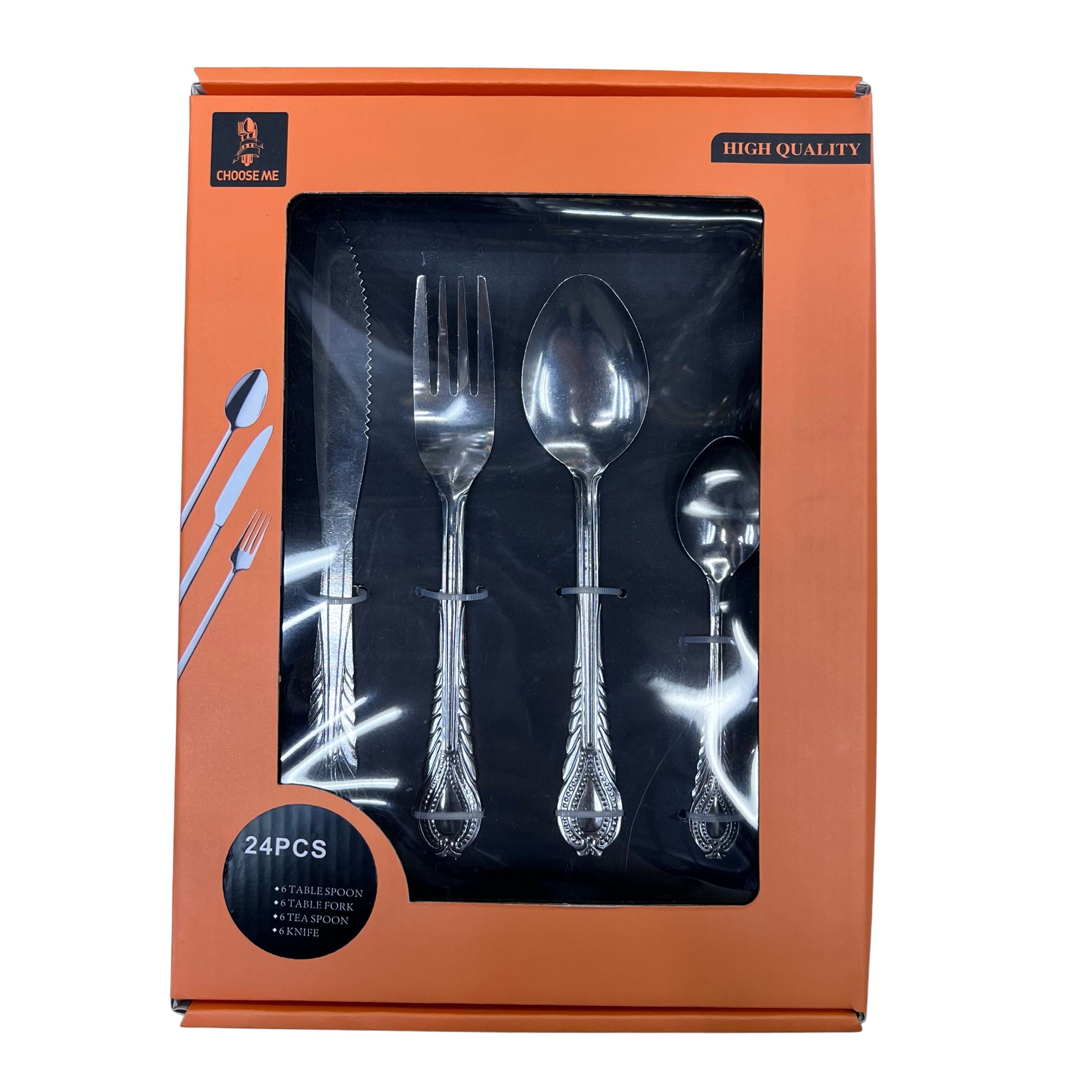 Stainless steel western tableware set household western-style window box knife, fork, spoon gift tableware