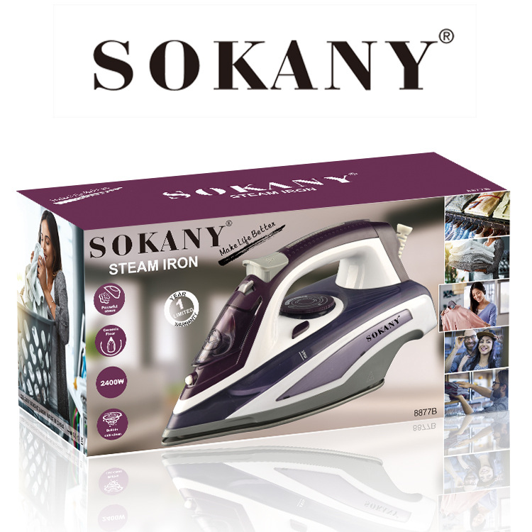 Cross-border foreign trade SOKANY8877B wired radio iron for ironing clothes, large steam for household use Specification image
