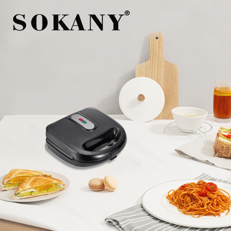 [Cross-border Hot Sale]SOKANY908 Double-sided Heating Household Multi-Functional 6-in-1 Sandwich Baking Electric Griddle details Picture