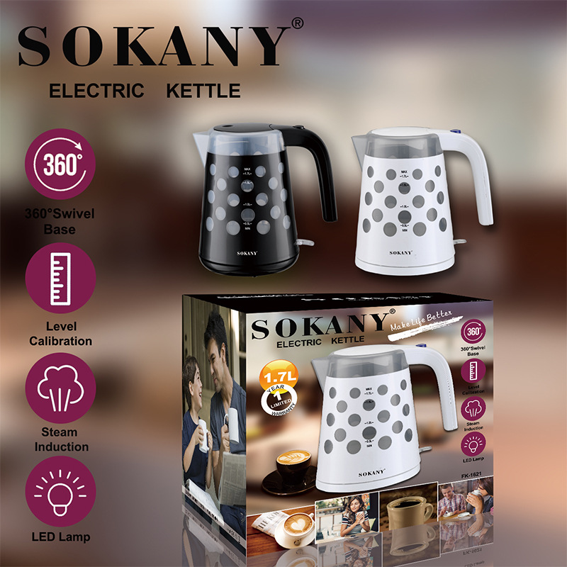 Cross-border SOKANY1621 household low-noise electric kettle in European standard stock Specification image