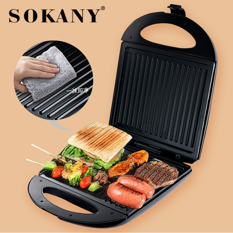 Cross-border bestseller SOKANY903 Panini Sandwich Motor indoor Barbecue machine non-stick coating details Picture